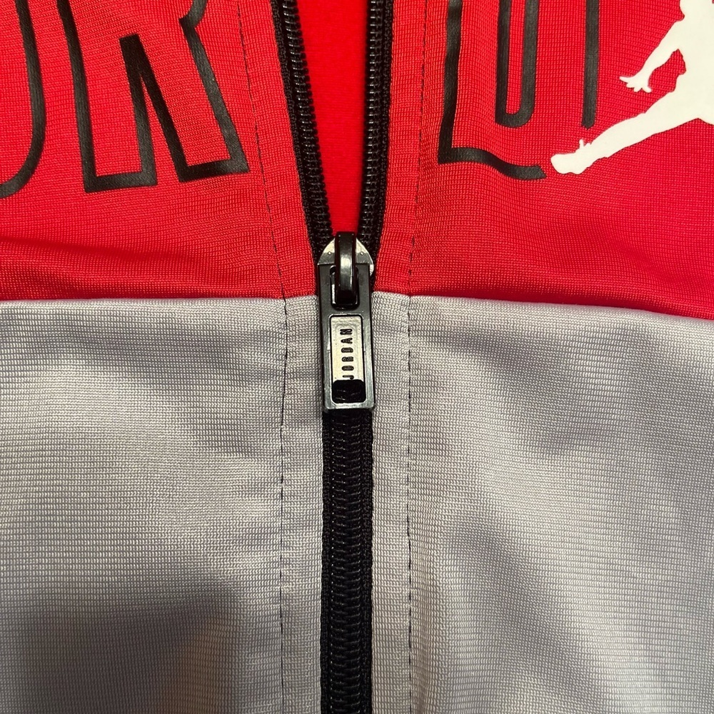 Air Jordan Little Kids Full Zip Track Jacket - Red, Black, & Grey Size 4 (XS) - Picture 5 of 8
